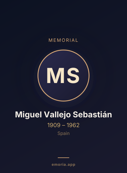 Memorial portrait of Miguel Vallejo Sebastián