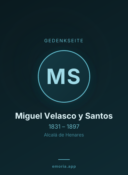 Gedenkportrait von Miguel Velasco y Santos