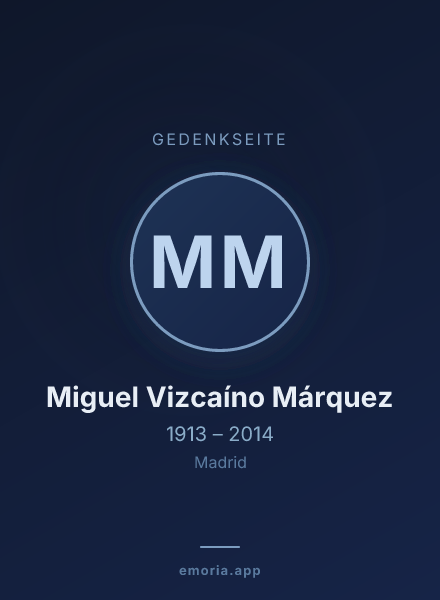 Gedenkportrait von Miguel Vizcaíno Márquez