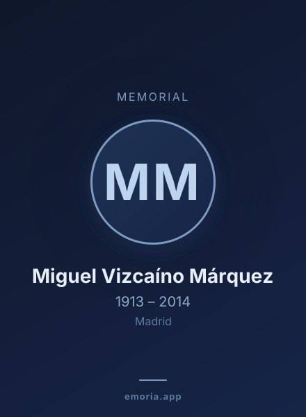 Memorial portrait of Miguel Vizcaíno Márquez