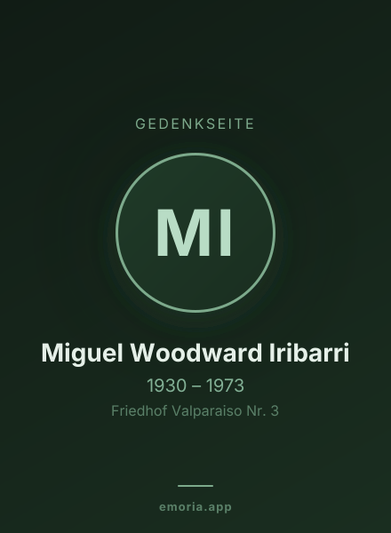 Gedenkportrait von Miguel Woodward Iribarri