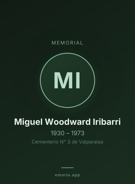 Memorial portrait of Miguel Woodward Iribarri