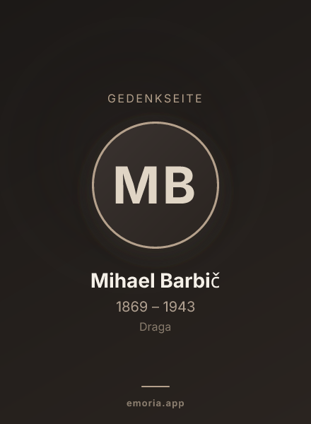 Gedenkportrait von Mihael Barbič