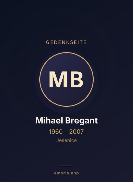 Gedenkportrait von Mihael Bregant