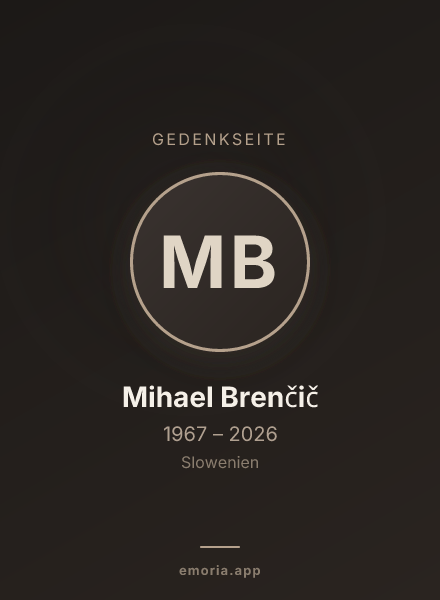 Gedenkportrait von Mihael Brenčič
