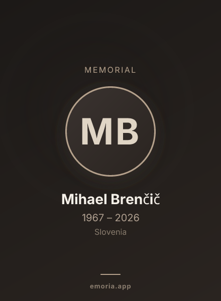 Memorial portrait of Mihael Brenčič