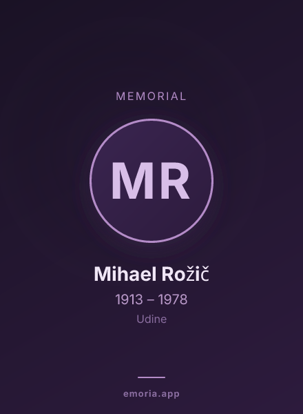 Memorial portrait of Mihael Rožič