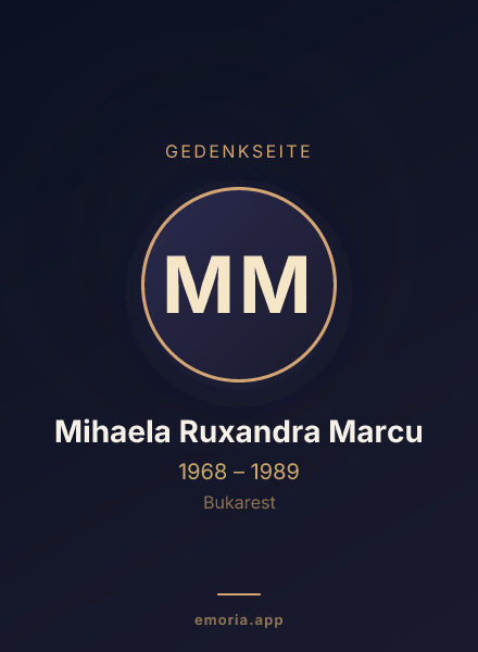 Gedenkportrait von Mihaela Ruxandra Marcu