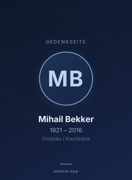 Gedenkportrait von Mihail Bekker