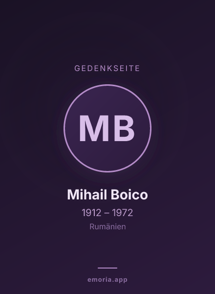 Gedenkportrait von Mihail Boico