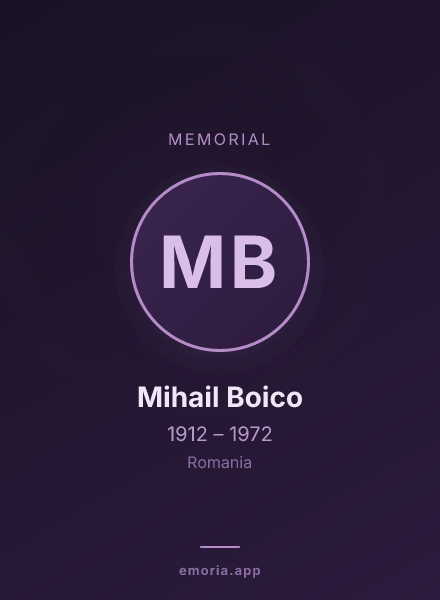 Memorial portrait of Mihail Boico