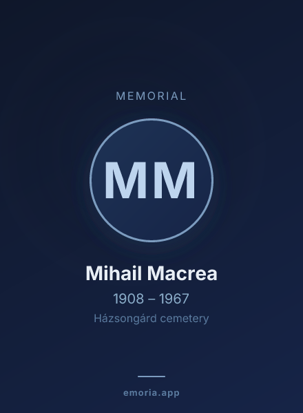 Memorial portrait of Mihail Macrea