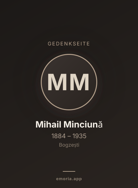 Gedenkportrait von Mihail Minciună