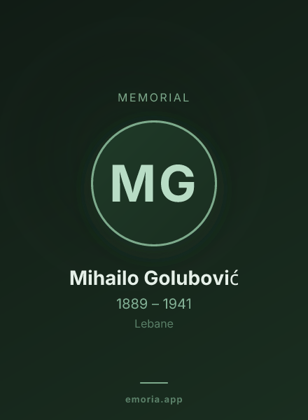 Memorial portrait of Mihailo Golubović