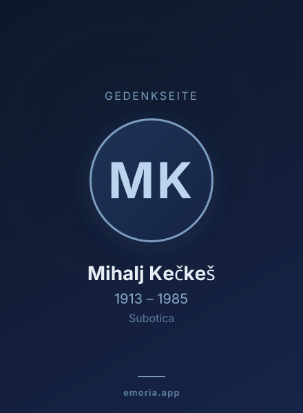 Gedenkportrait von Mihalj Kečkeš