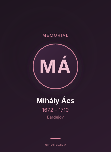 Memorial portrait of Mihály Ács