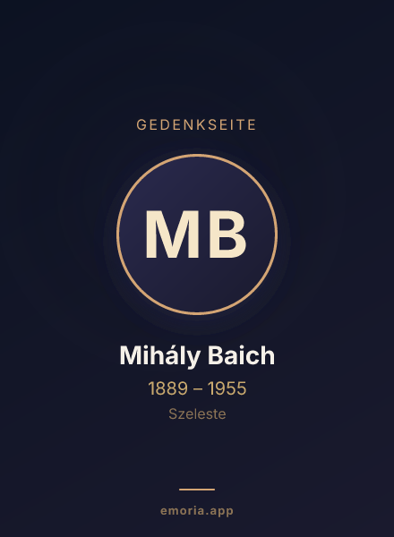 Gedenkportrait von Mihály Baich