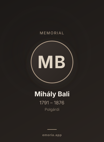 Memorial portrait of Mihály Bali