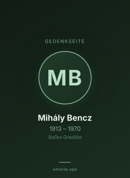 Gedenkportrait von Mihály Bencz