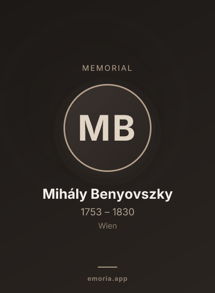 Memorial portrait of Mihály Benyovszky