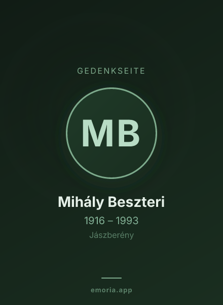 Gedenkportrait von Mihály Beszteri