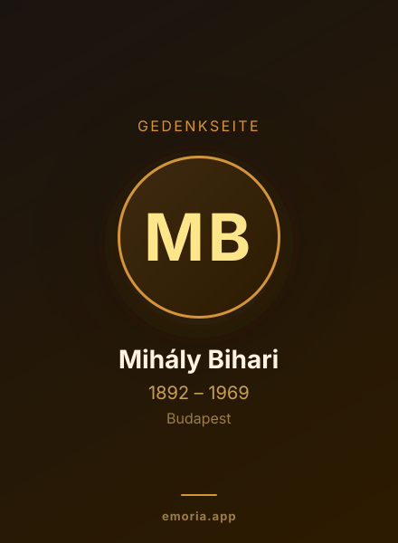 Gedenkportrait von Mihály Bihari