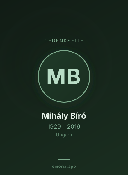 Gedenkportrait von Mihály Bíró