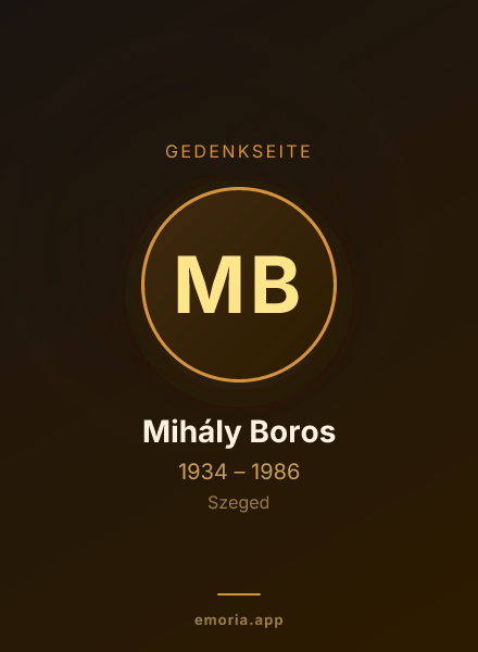 Gedenkportrait von Mihály Boros