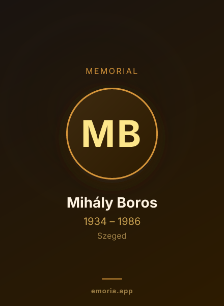 Memorial portrait of Mihály Boros