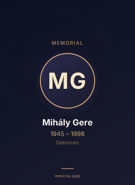 Memorial portrait of Mihály Gere