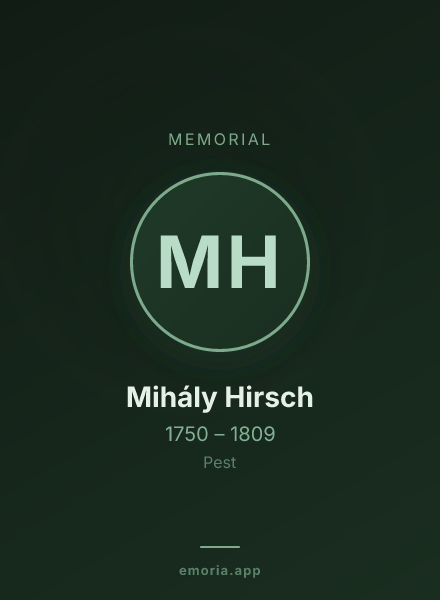 Memorial portrait of Mihály Hirsch