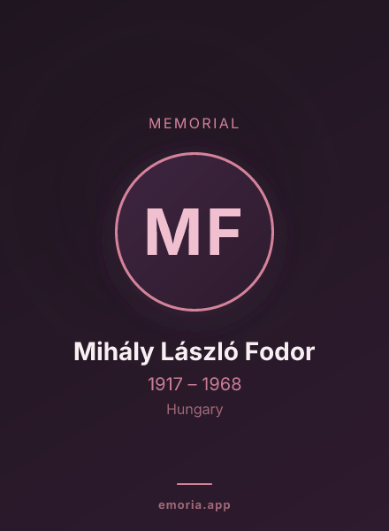Memorial portrait of Mihály László Fodor