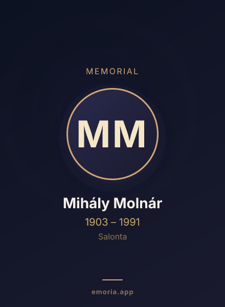 Memorial portrait of Mihály Molnár
