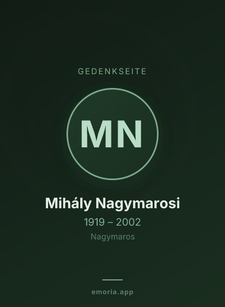 Gedenkportrait von Mihály Nagymarosi