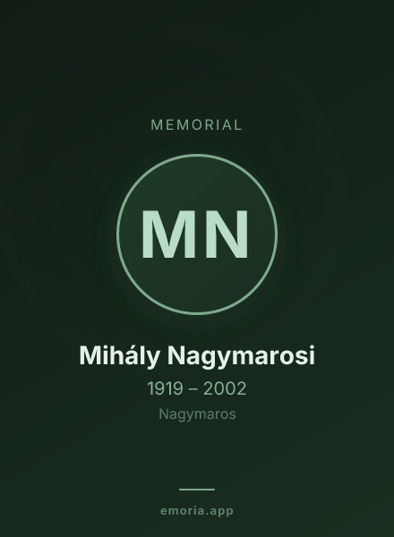 Memorial portrait of Mihály Nagymarosi