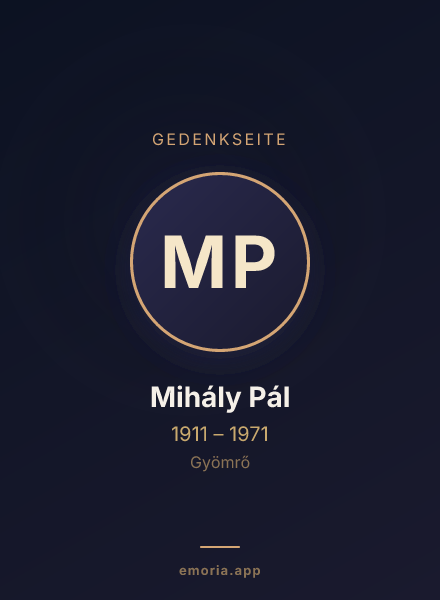 Gedenkportrait von Mihály Pál
