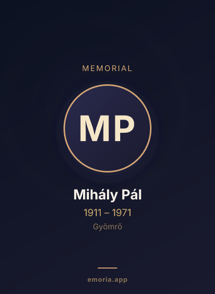 Memorial portrait of Mihály Pál