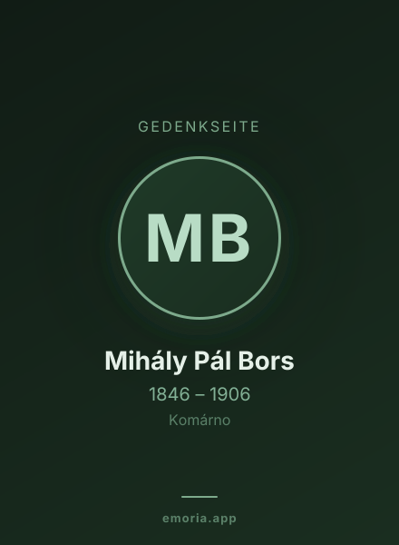 Gedenkportrait von Mihály Pál Bors