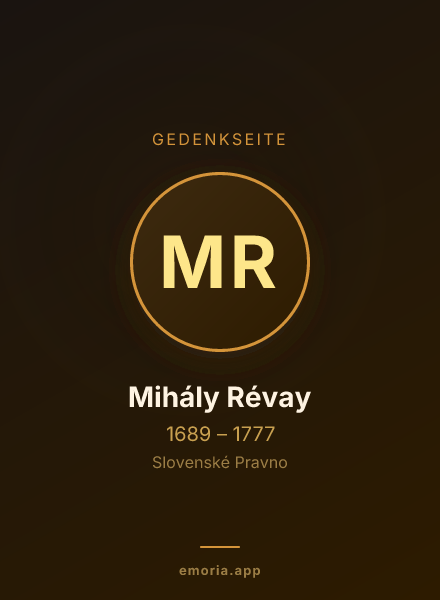 Gedenkportrait von Mihály Révay