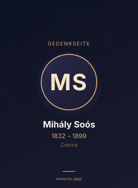 Gedenkportrait von Mihály Soós