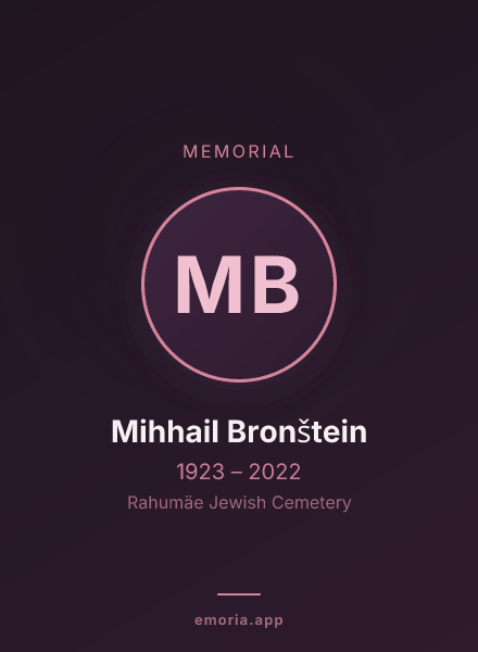 Memorial portrait of Mihhail Bronštein