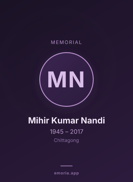 Memorial portrait of Mihir Kumar Nandi