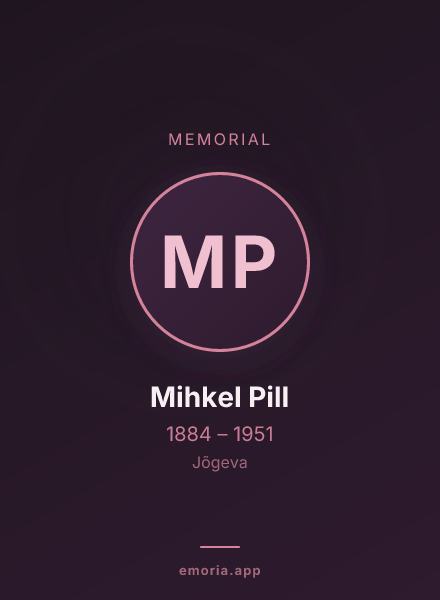 Memorial portrait of Mihkel Pill