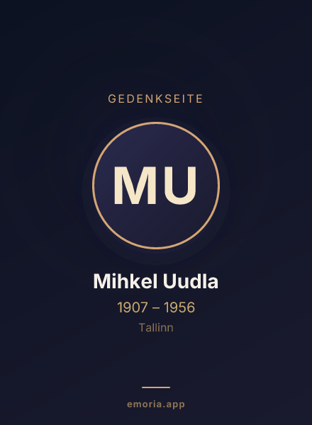 Gedenkportrait von Mihkel Uudla