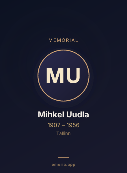 Memorial portrait of Mihkel Uudla