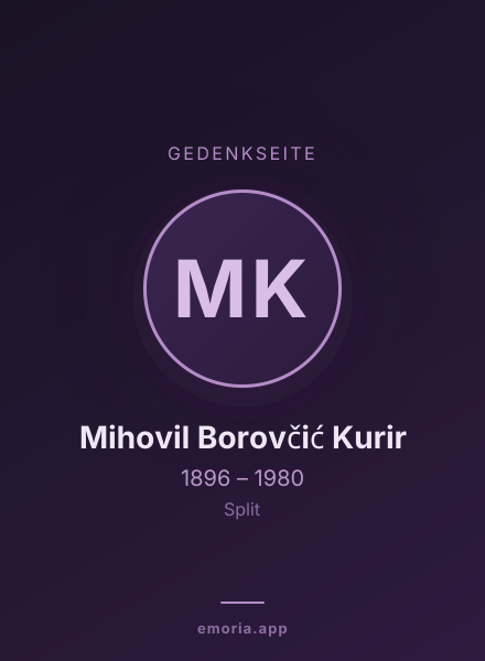 Gedenkportrait von Mihovil Borovčić Kurir