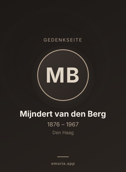 Gedenkportrait von Mijndert van den Berg