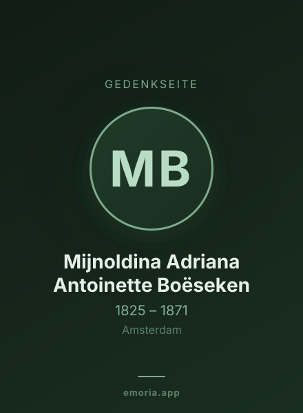 Gedenkportrait von Mijnoldina Adriana Antoinette Boëseken
