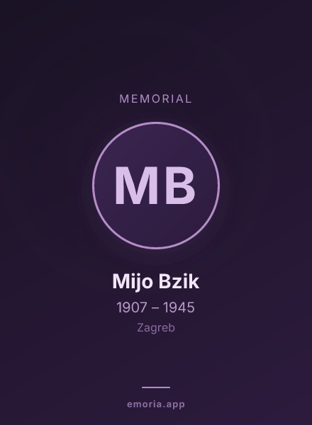Memorial portrait of Mijo Bzik