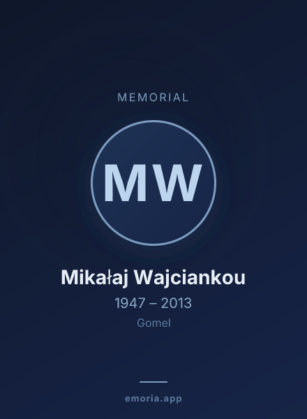 Memorial portrait of Mikałaj Wajciankou